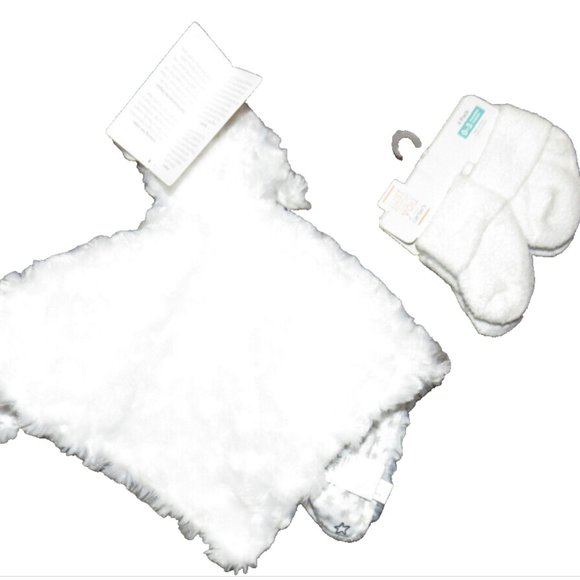 CARTER'S Just One You Baby Security Blanket White Lamb Sheep Plush Lovey Stars - Picture 5 of 8